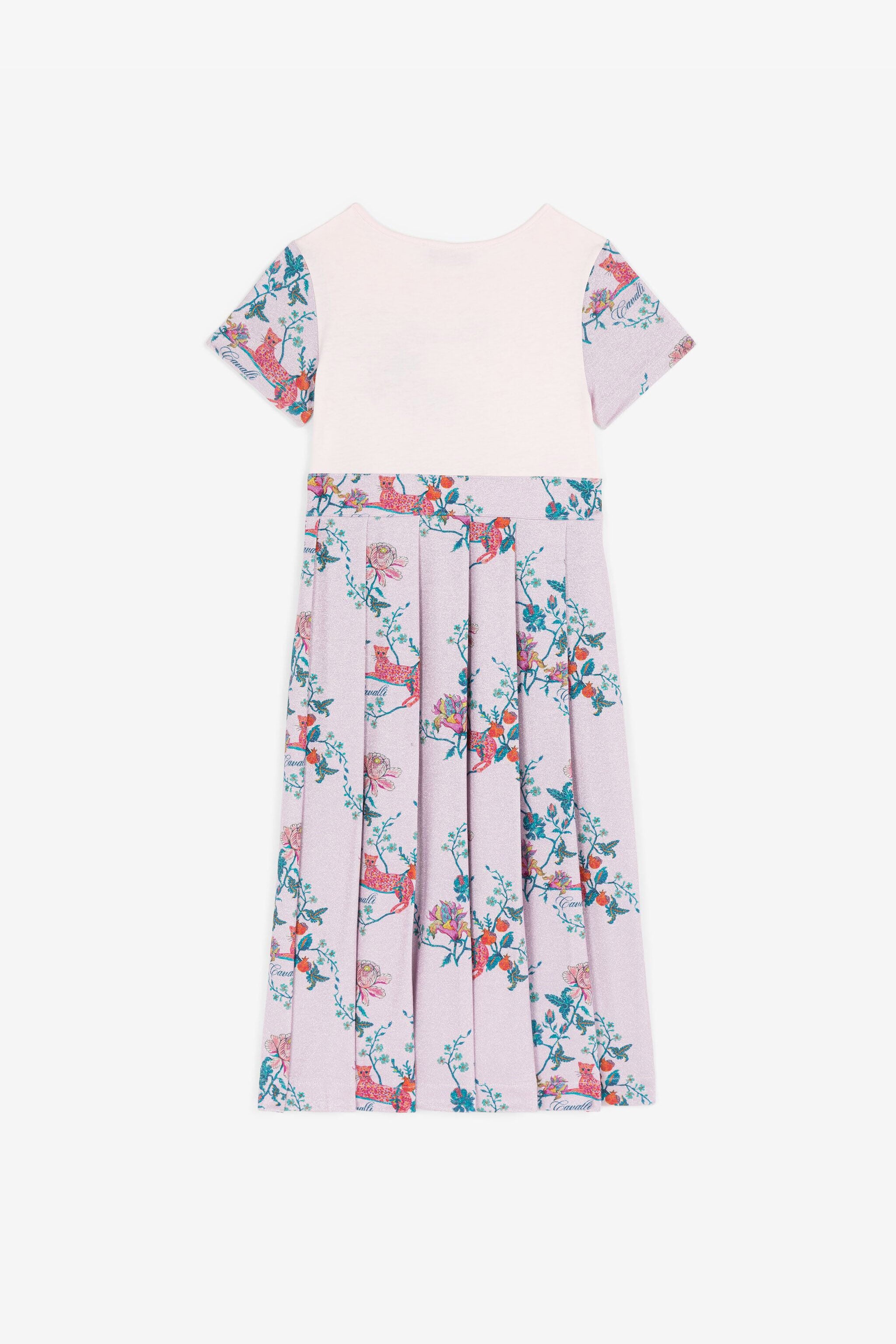 JU Floral-Print Pleated Cotton Dress JU Floral-Print Pleated Cotton Dress Purple RJT121-JD001
