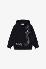 JU Baroque Embellished Zip-Up Hoodie Black TJT66L-CF050