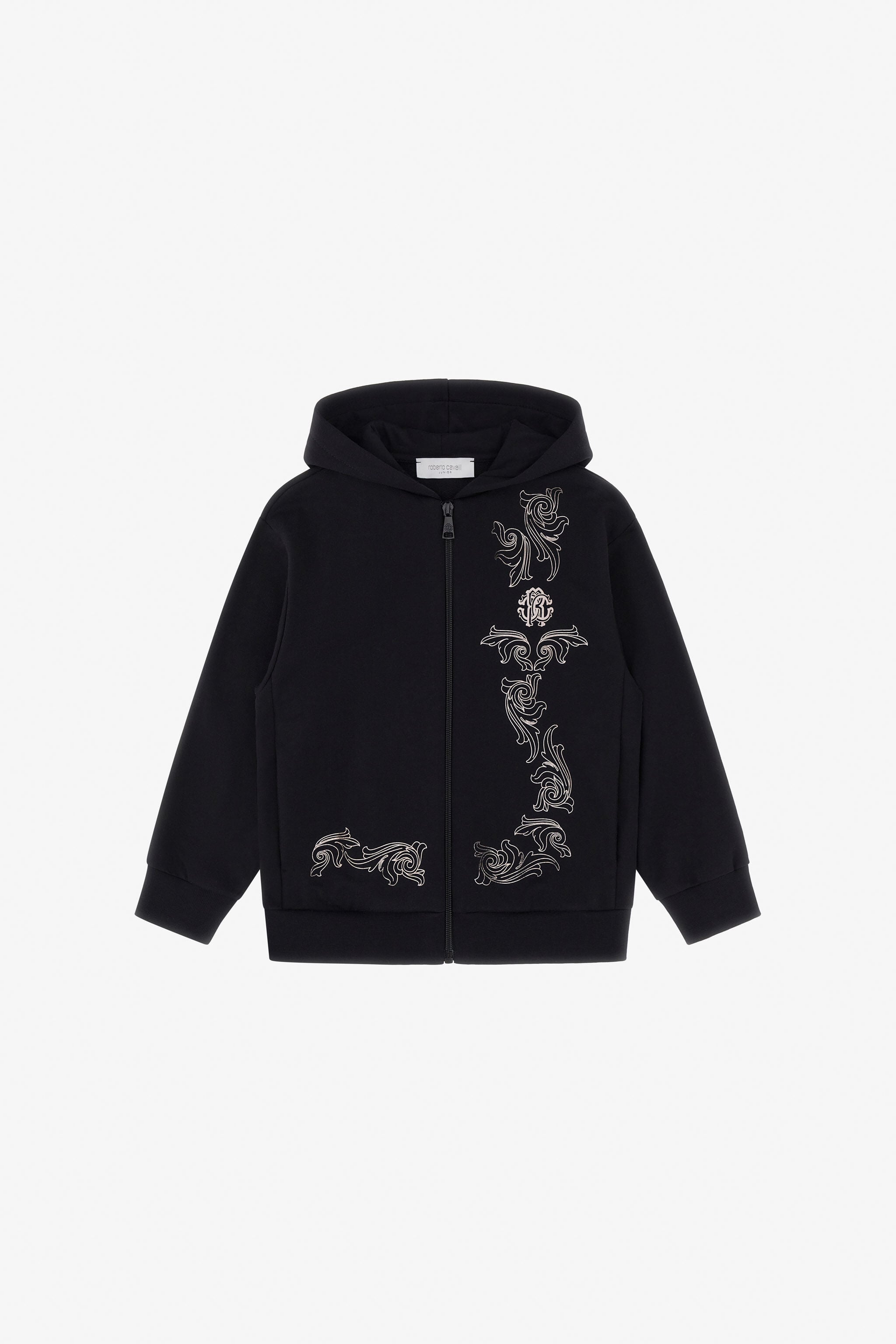 JU Baroque Embellished Zip-Up Hoodie JU Baroque Embellished Zip-Up Hoodie Black TJT66L-CF050