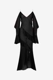RC Abito Sottoveste In Chiffon Di Seta BLACK XWT129-CC001