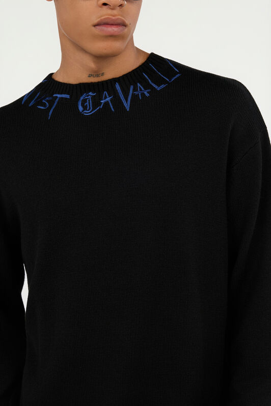 JC Pull Noir Avec Logo Brodé JC Pull Noir Avec Logo Brodé BLACK VFM002-VF050