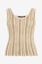 RC Top en maille Lurex à rayures IVORY/GOLD WKM601-MO010
