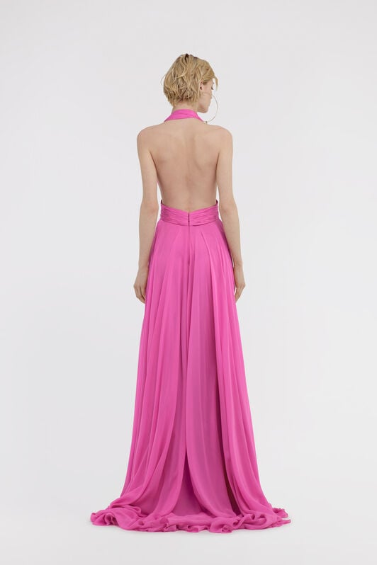 RC Long dress with cut out Fucsia SKT120-CC001