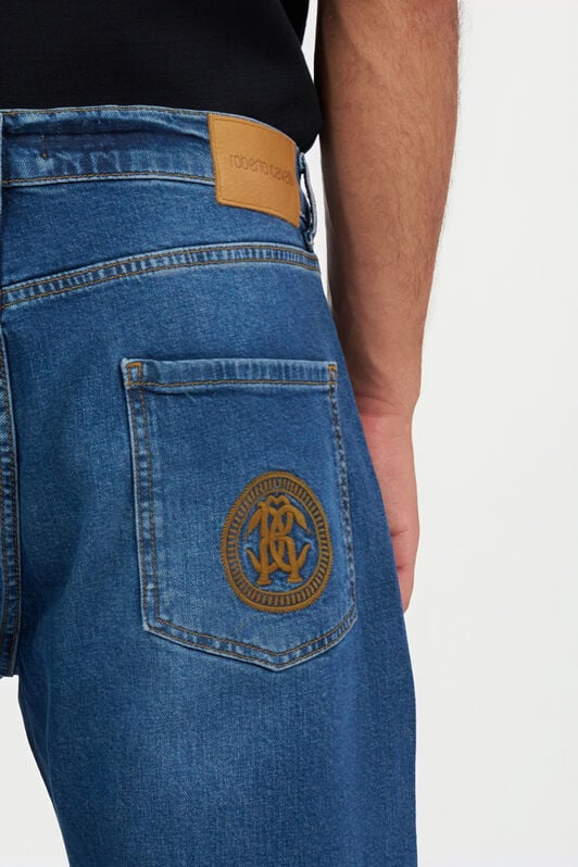 RC Blue Denim Jeans With Monogram RC RC Blue Denim Jeans With Monogram RC DARK BLUE QOJ250-DLO02