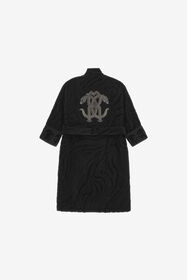 HO Crystal Snakes terry cotton bathrobe. Negro RALM39-IM039