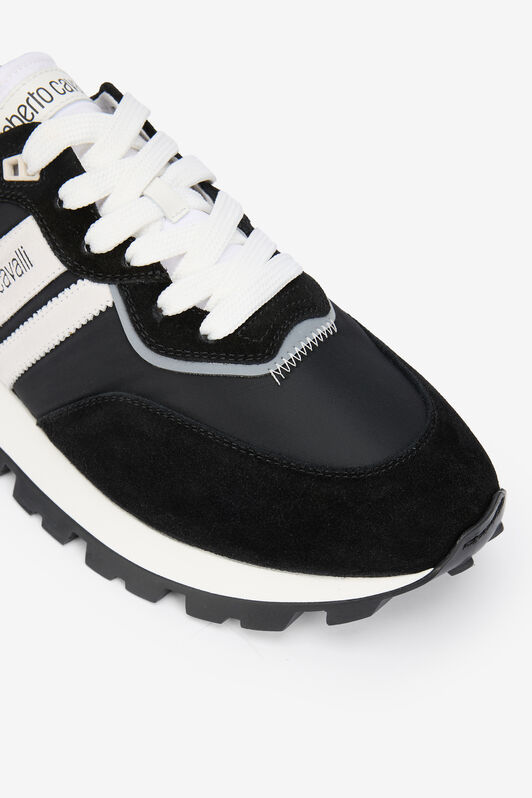 RC Black Running Shoes With Snake-Print Detail BLACK/WHITE QOS00F-PZA81