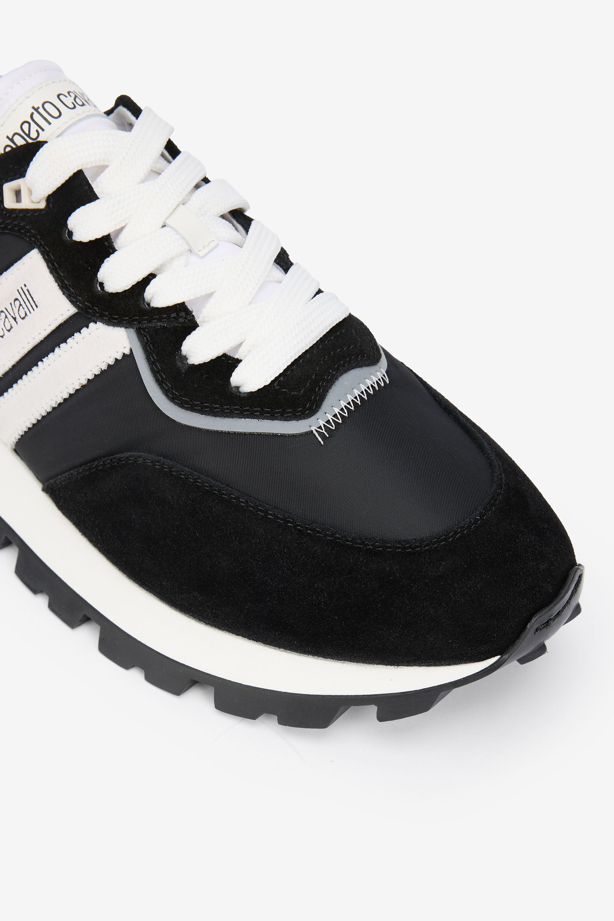 RC Black Running Shoes With Snake-Print Detail BLACK/WHITE QOS00F-PZA81