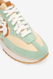 RC Sneakers Mit Kontrastfarbe Hinten Und Monogramm Mirror Snake Hellgrün UKS032-PZM01