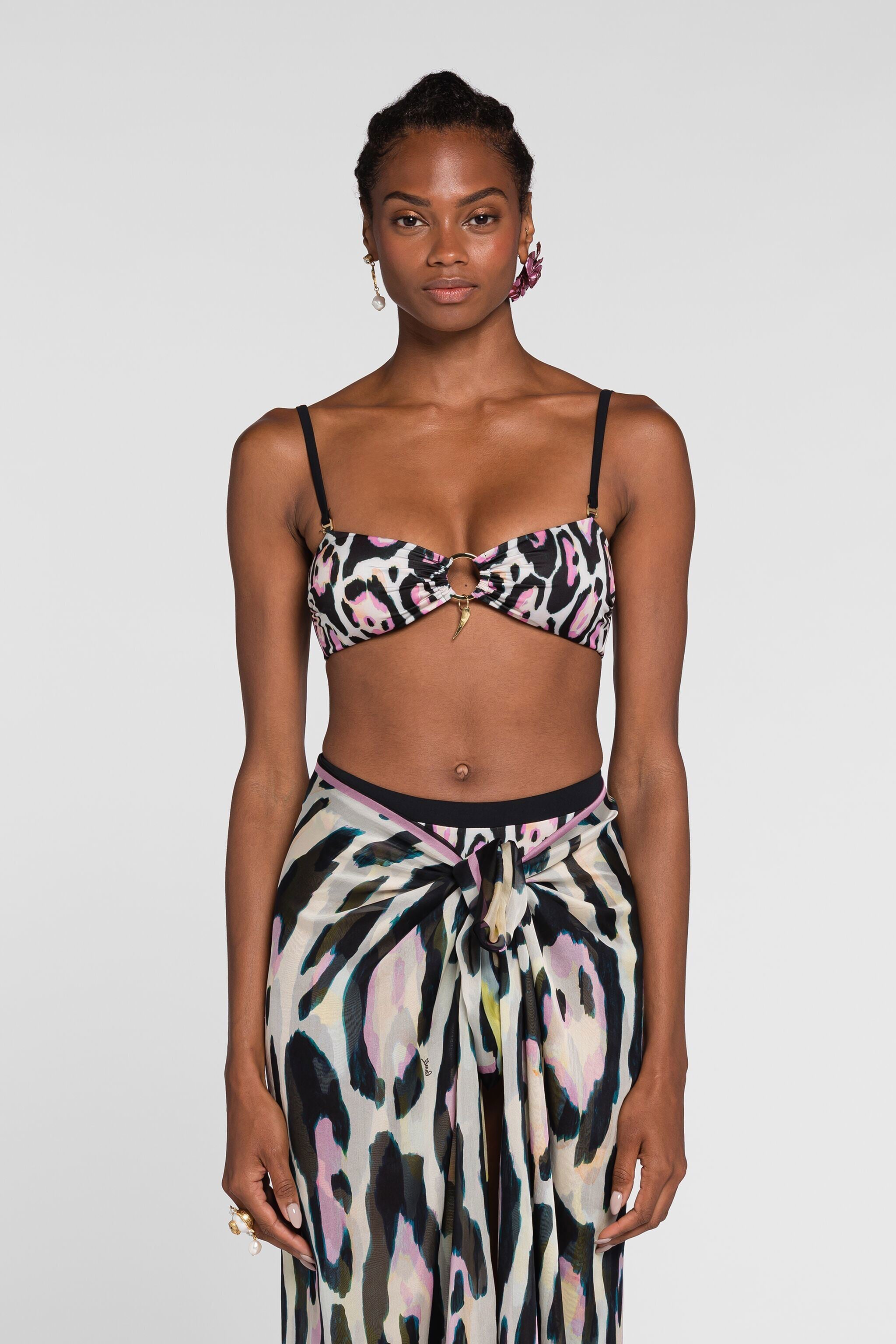 RC Jaguar-print bikini top ROSA QKW00I-LNF54