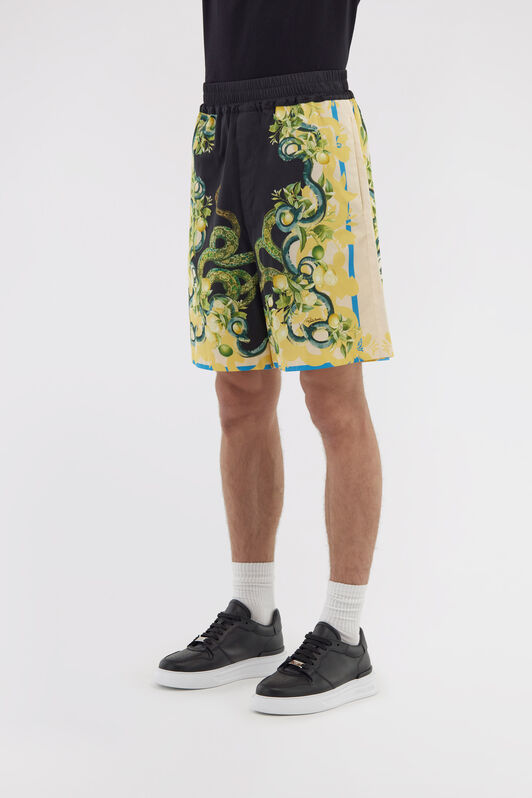 RC Shorts with Lemon Snake print Black/Yellow SRT270-CDL42