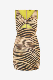 JC Mini Dress With Tiger Skin Print Light Brown UFT171-UF237