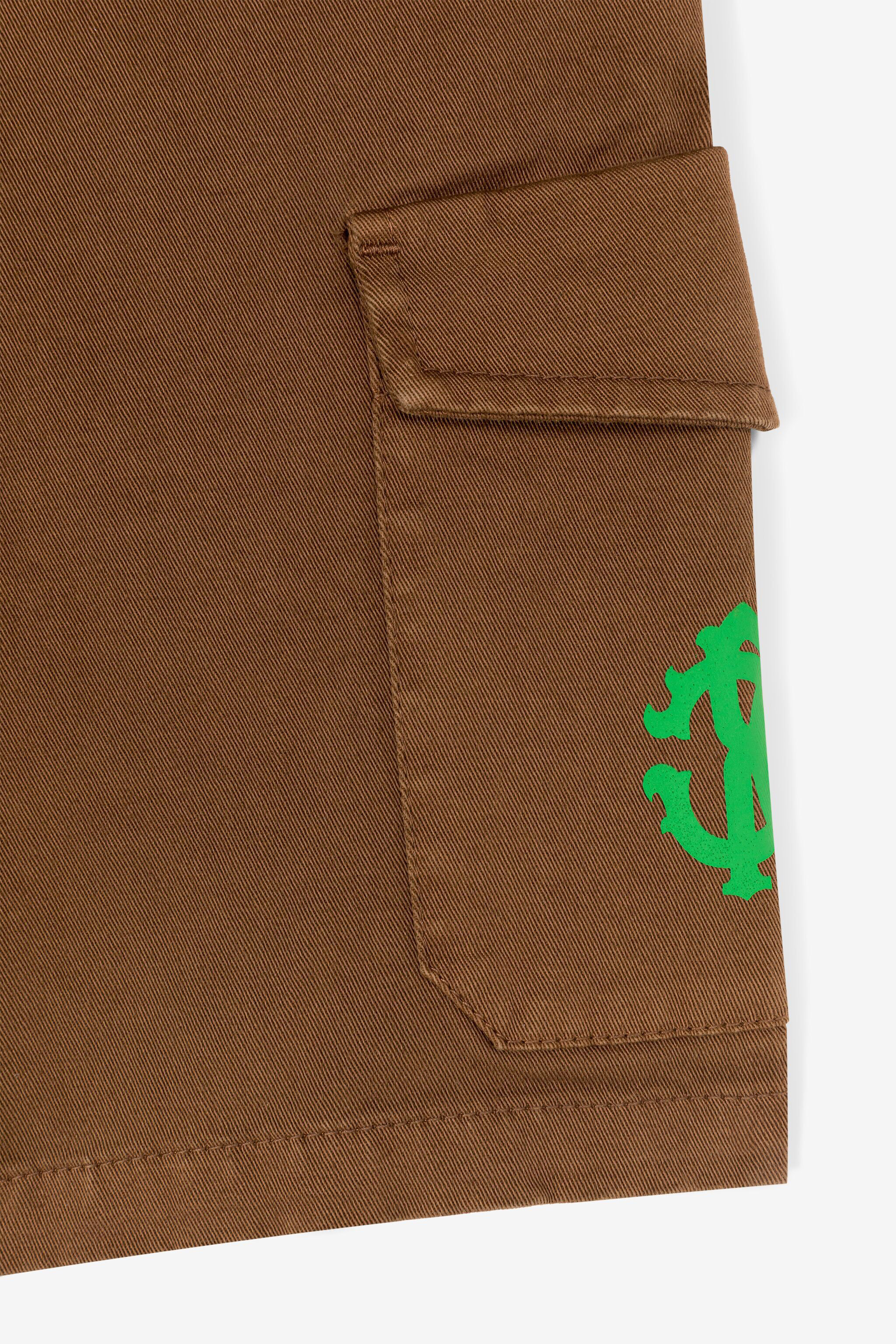 JU RC Monogram-Print Cargo Shorts JU RC Monogram-Print Cargo Shorts Brown RJT225-CE035