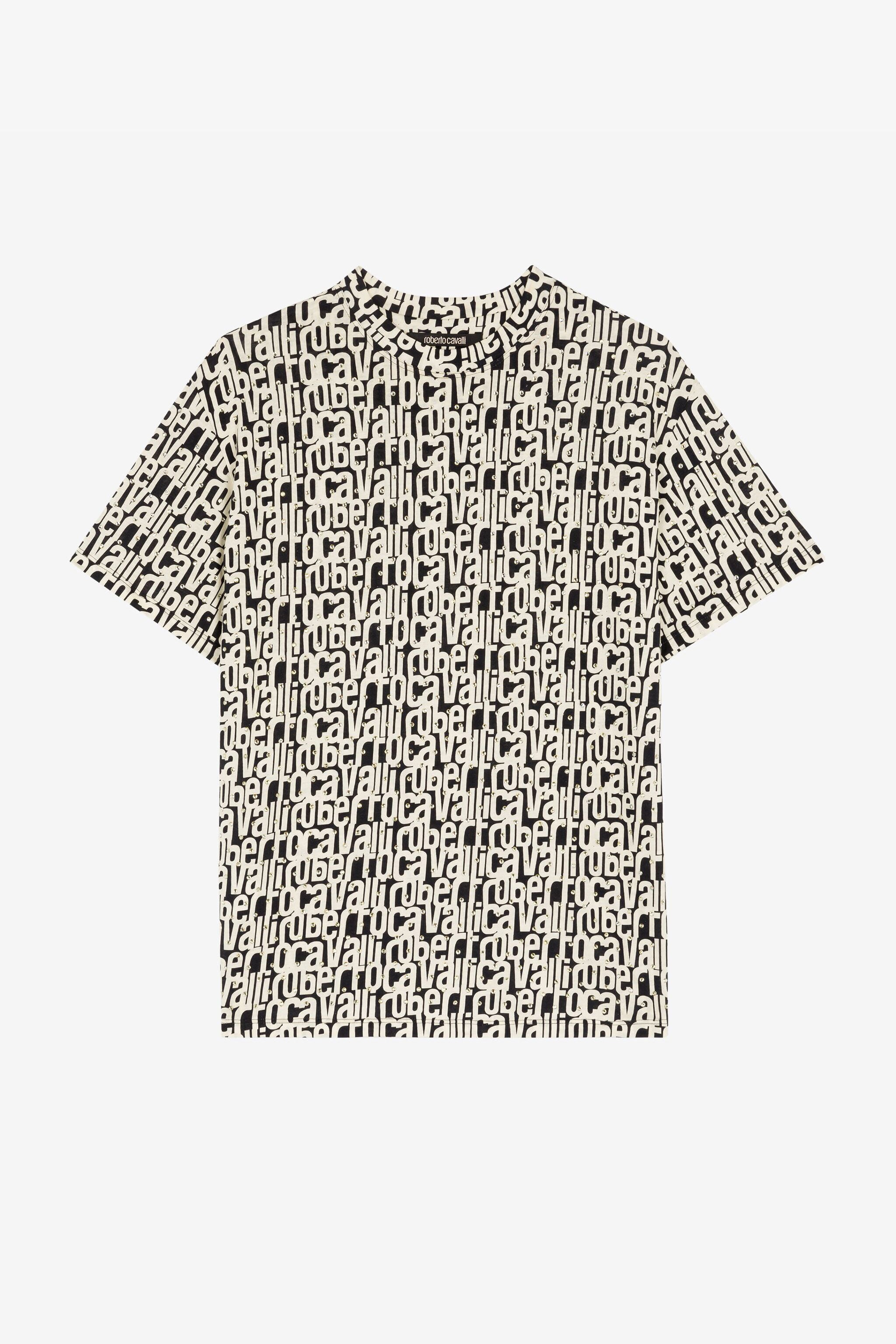 RC Crystal-Embellished Logo-Print T-Shirt RC Crystal-Embellished Logo-Print T-Shirt Black/White RKT61A-3PH82