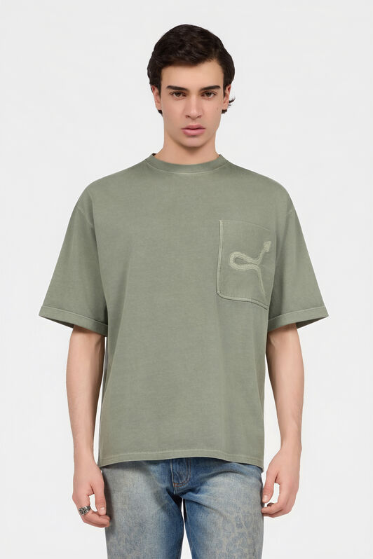 RC Sage Green T-Shirt With Embroidered Snake RC Sage Green T-Shirt With Embroidered Snake SAGE XNT62F-JD060