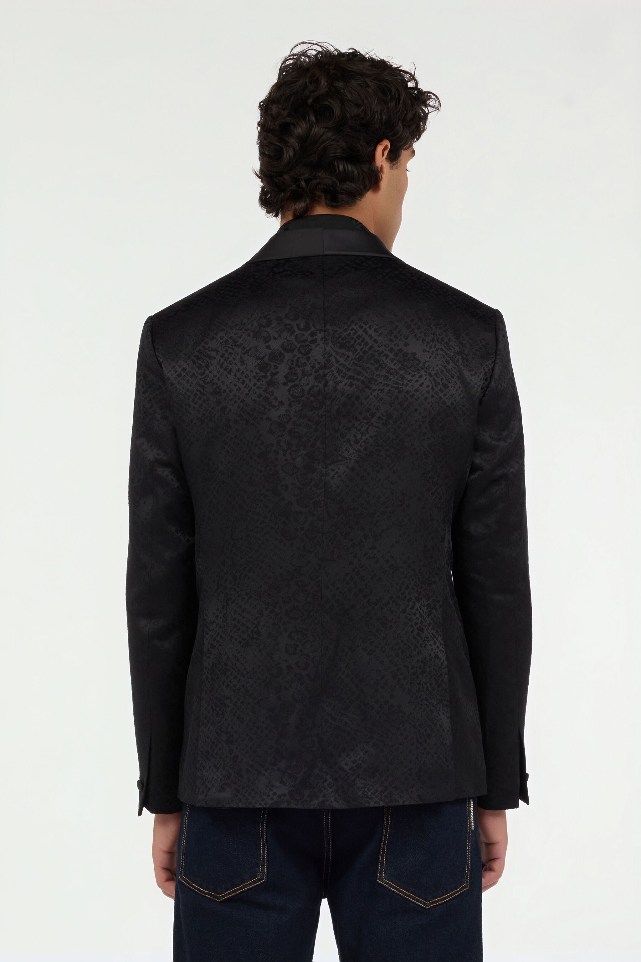 RC Black Jacket with Python Pattern RC Black Jacket with Python Pattern BLACK QOT40H-DJ005