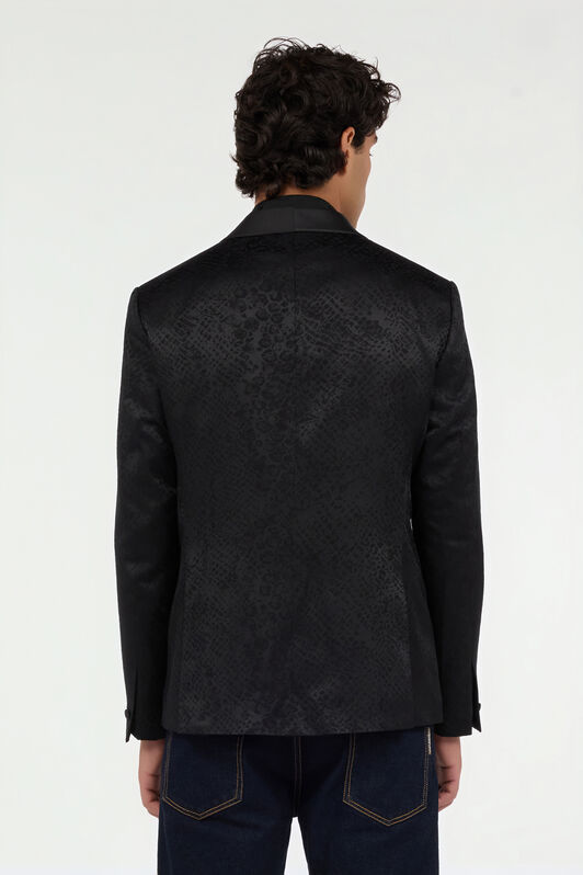 RC Black Jacket with Python Pattern RC Black Jacket with Python Pattern BLACK QOT40H-DJ005