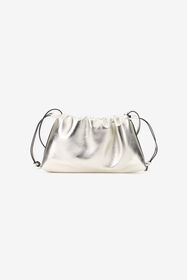 RC Borsa a spalla argento con coulisse e monogramma RC SILVER TOB00D-PN001