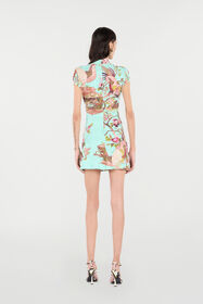 RC Mini Dress With Oriental Bird Print RC Mini Dress With Oriental Bird Print Blue/Pink VKT143-LNP76