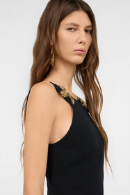 RC Black Sheath Dress with Snake Detailing BLACK WWT123-KU013