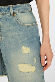 JC Distressed Cotton Shorts INDIGO UFT099-UF150