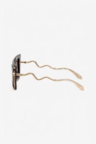 RC Gafas de sol con montura amplia y femenina con doble anilla decorativa BLACK TOP+HAVANA UALD06-ID201
