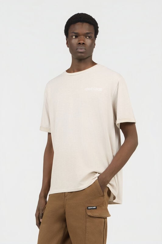 RC Beige T-Shirt with Back Snake Print RC Beige T-Shirt with Back Snake Print WHITE SOT60B-JD005