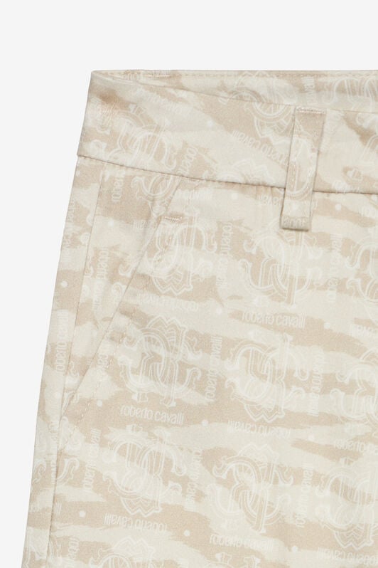 JU Shorts With Tiger Skin Print JU Shorts With Tiger Skin Print Ivory UJT25F-6SO44