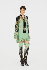 RC Kimono Print Mini Dress GREEN/BLACK XQT131-7HT25