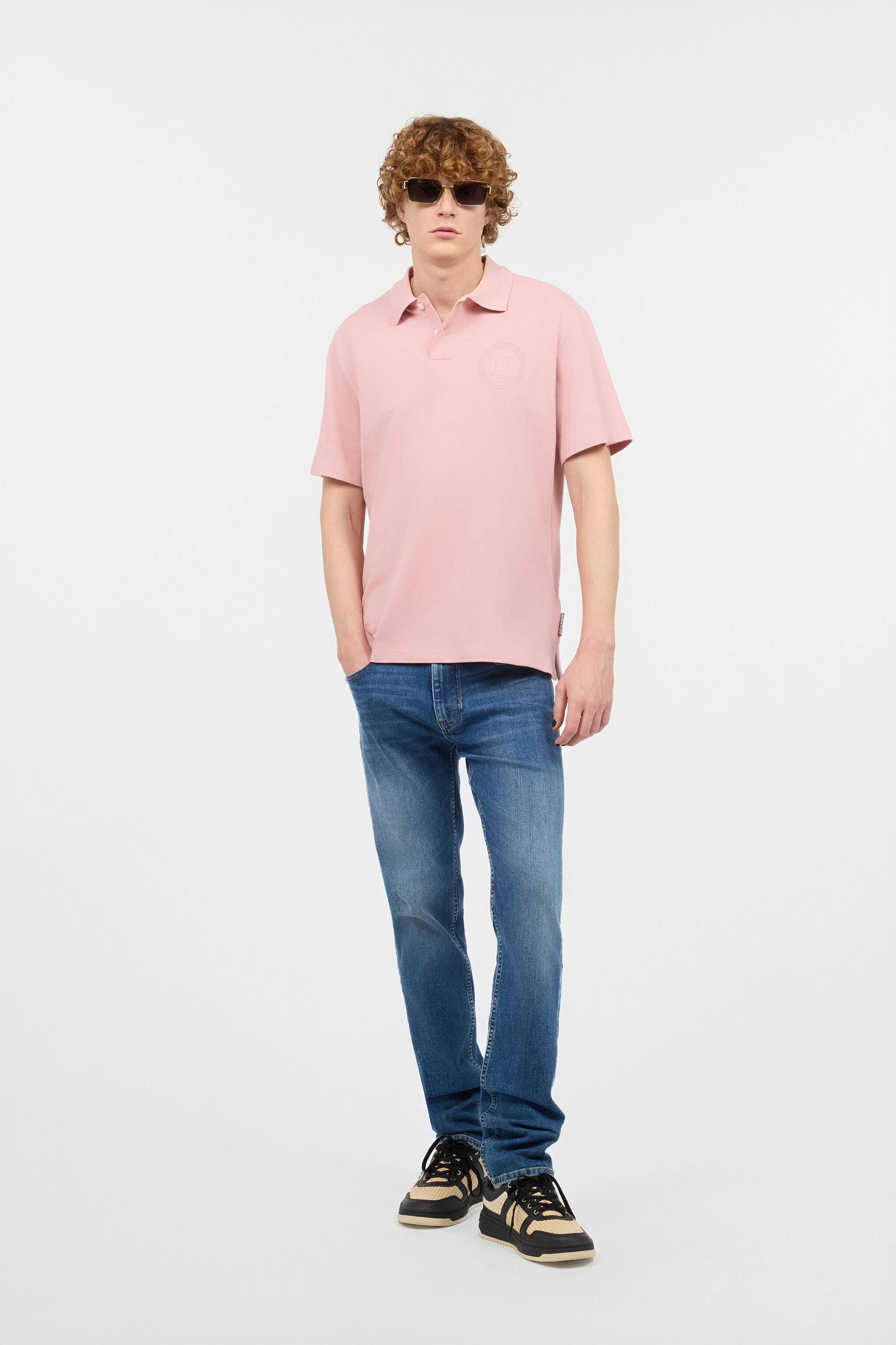 JC Poloshirt Mit Stickerei Monogramms JC JC Poloshirt Mit Stickerei Monogramms JC Rosa UFT020-UF040