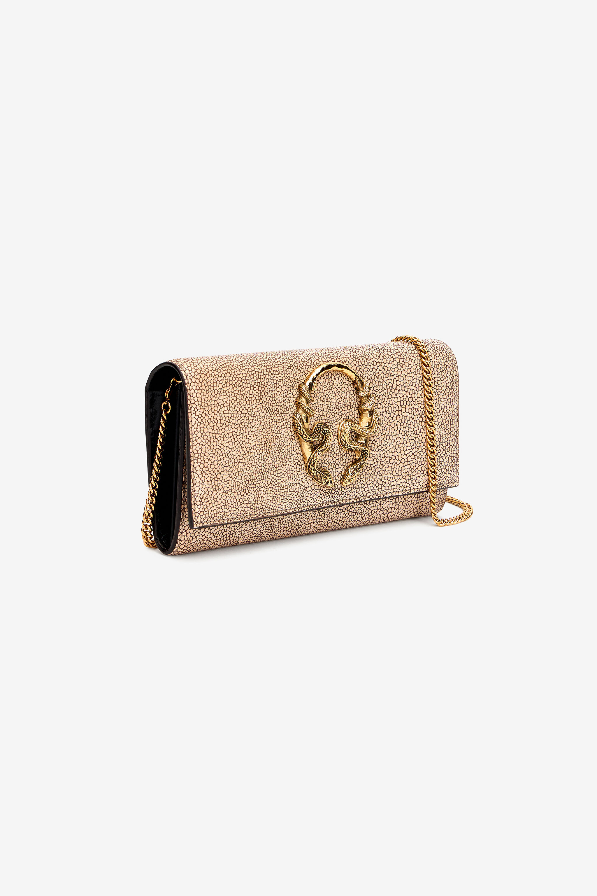 RC Portefeuille Serpentine En Cuir Avec Chaîne RC Portefeuille Serpentine En Cuir Avec Chaîne BROWN WKA017-PZI07