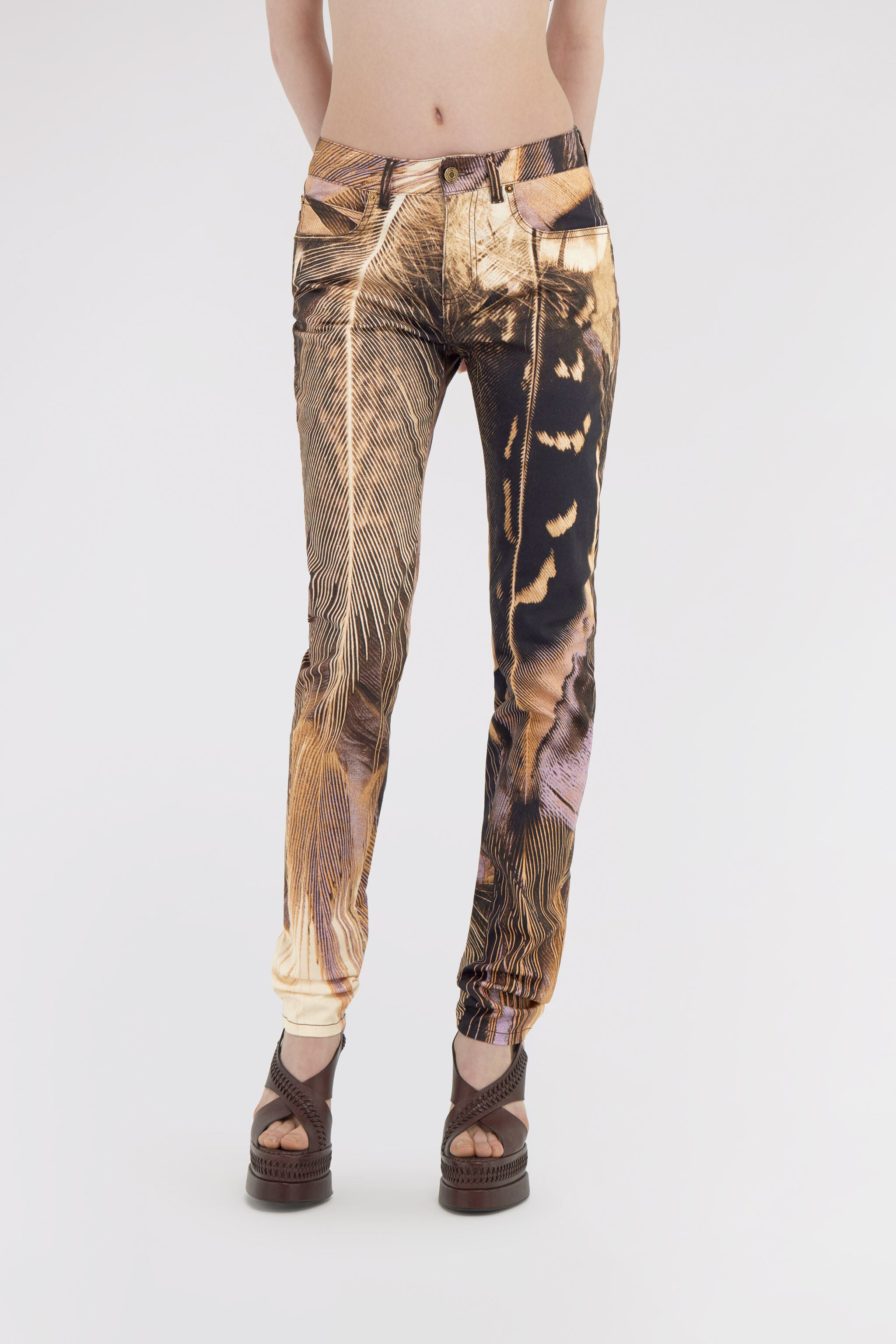 RC Savage print denim Braun SWJ232-DAL73