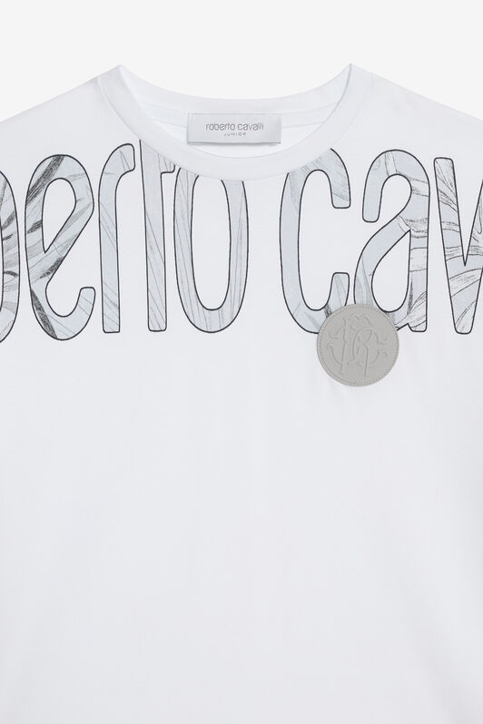 JU Logo Print Cotton T-shirt OPTICAL WHITE VJT60O-JD001