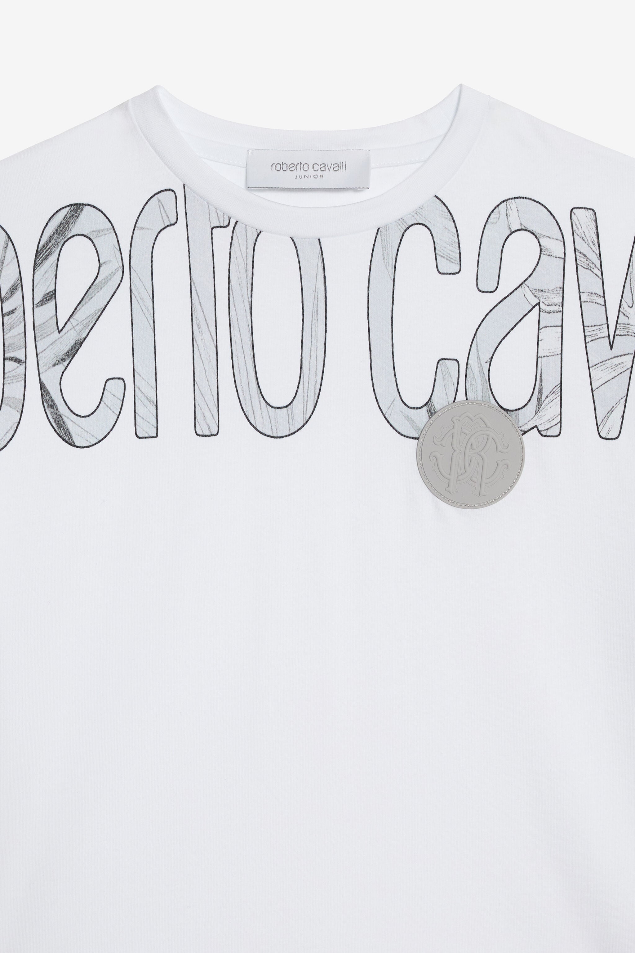 JU Logo Print Cotton T-shirt OPTICAL WHITE VJT60O-JD001