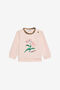 JU Sudadera floral con ribete de leopardo JU Sudadera floral con ribete de leopardo PINK H/G.N XJT66C-CF050