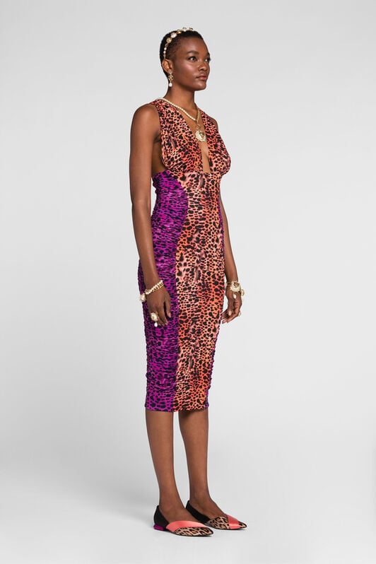 RC Murena Print Midi Dress RC Murena Print Midi Dress Orange QKT114-LNF50