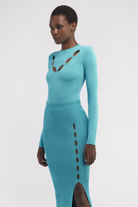 RC Top in maglia con cut-out RC Top in maglia con cut-out Azzurro RKM606-MG011