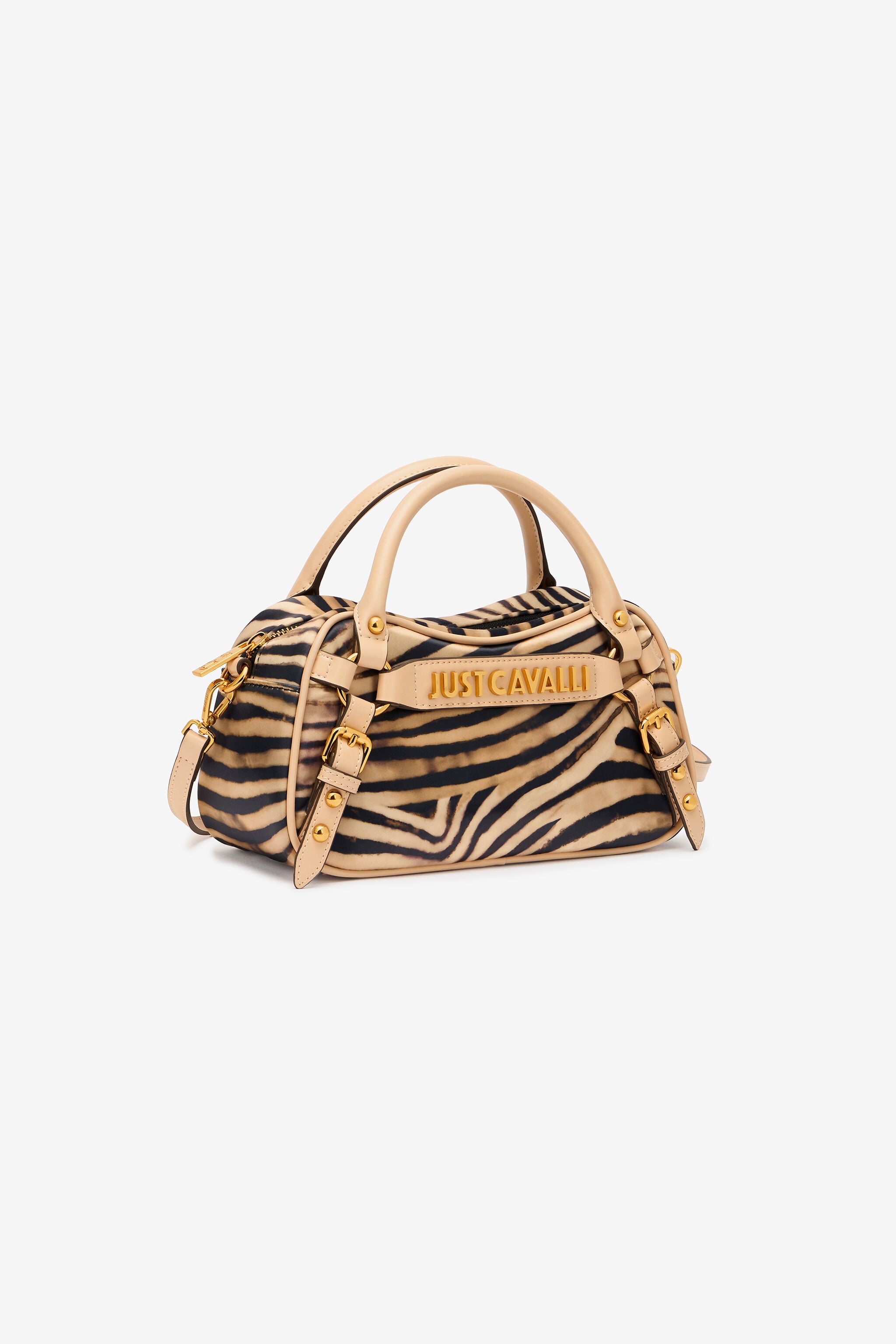 JC Bowling Bag With Tiger Skin Print And Logo JC Bowling Bag With Tiger Skin Print And Logo Light Brown UFB102-UF471