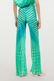 RC Optical Glass-Print Silk Pants RC Optical Glass-Print Silk Pants Light green UKT209-RYN47