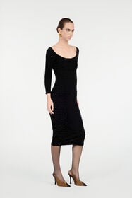 RC Black Sheath Dress With Jaguar Skin Pattern Black VWT162-CJ003