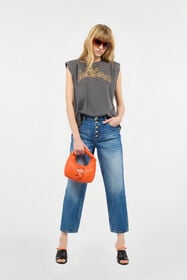 JC Jean Cropped Avec Logo Au Dos Bleu clair UFJ007-UF134