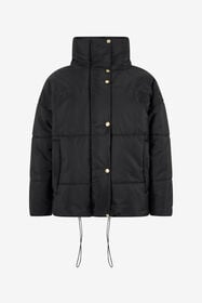 RC Schwarze Kurze Steppjacke mit Goldknopf BLACK TOT40A-FT003