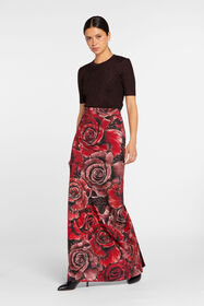 JC Gonna lunga con stampa floreale Just Cavalli Rosso FQLSGR-ISD69