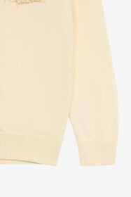 JU Light Yellow Cardigan With Monogram RC MILKY WHITE UJM60B-MG001