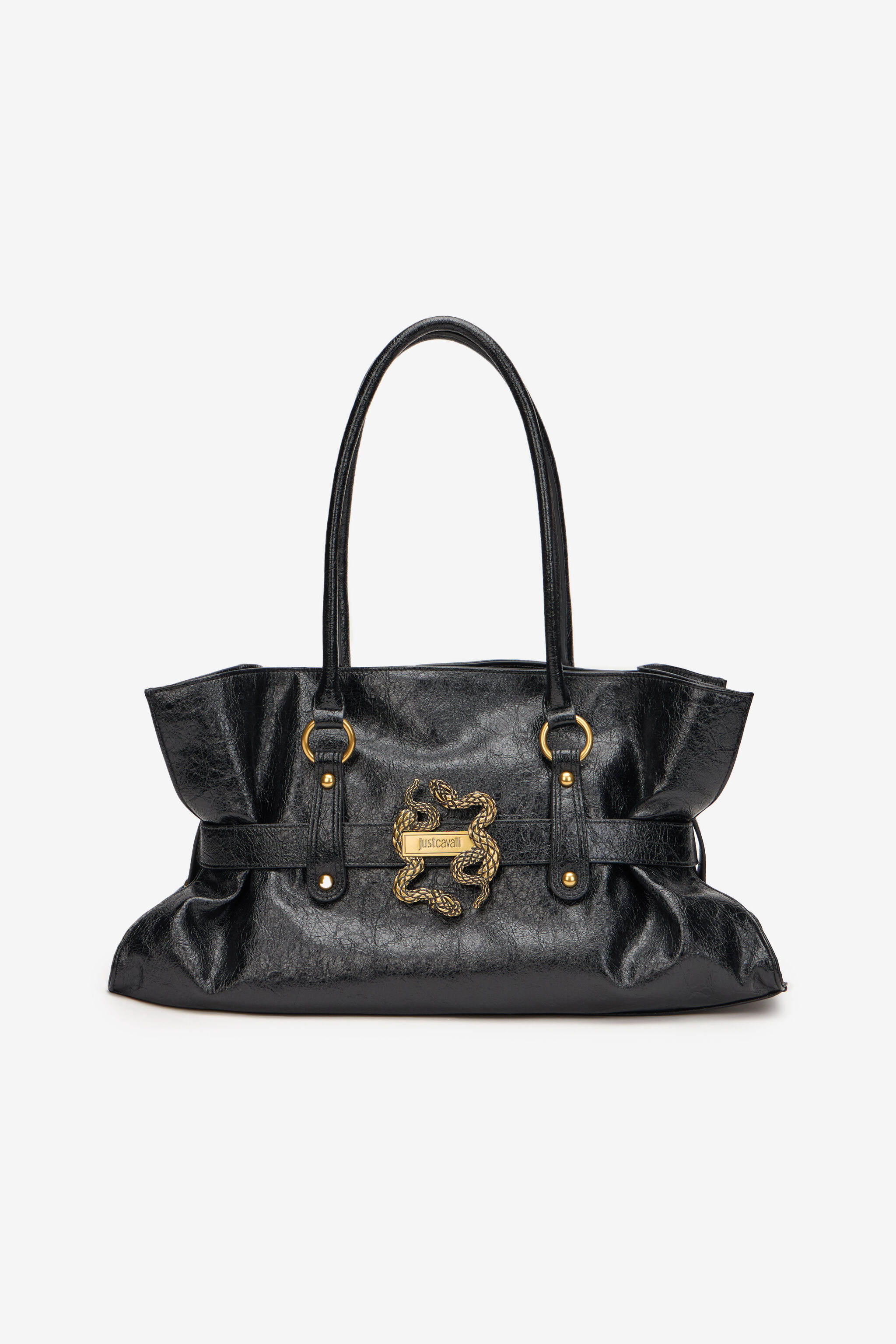 JC Shoulder Bag with Snake Detail JC Shoulder Bag with Snake Detail BLACK XFB036-XF472