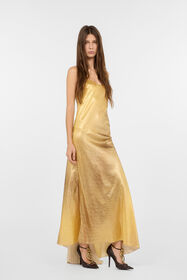 RC Golden Silk Maxi Dress with Scale Print GOLD/GOLD WWT125-SNS31