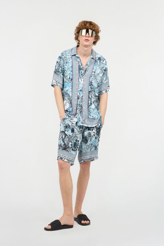 JC Camicia Con Stampa Jungle JC Camicia Con Stampa Jungle Azzurro UFM002-UF097