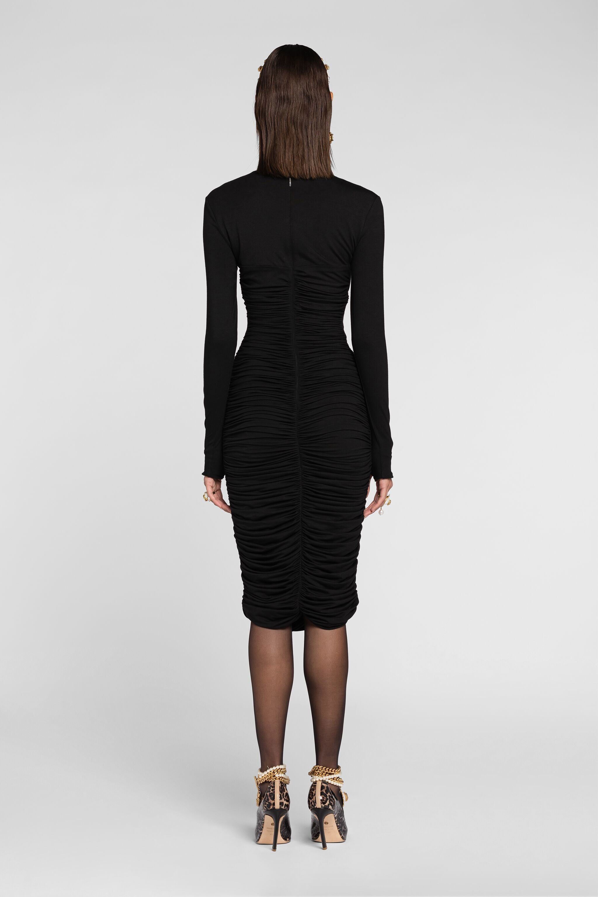 RC Panther-plaque midi dress RC Panther-plaque midi dress Black QKT171-JE019