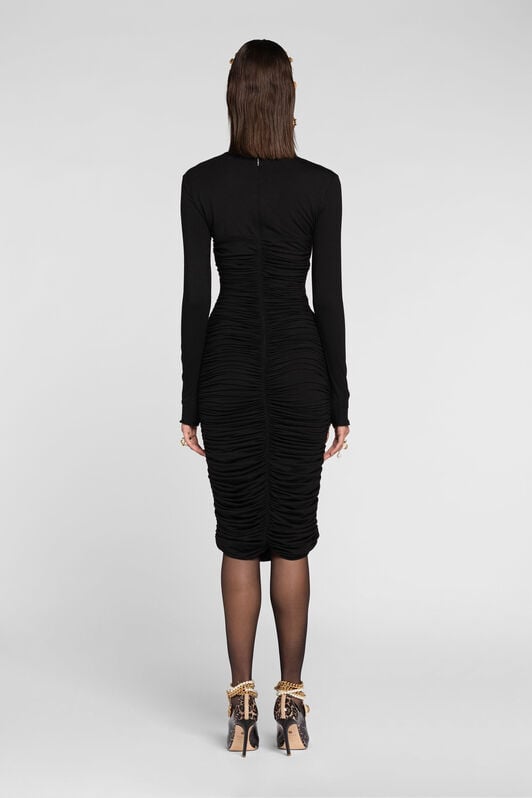RC Panther-plaque midi dress RC Panther-plaque midi dress Black QKT171-JE019