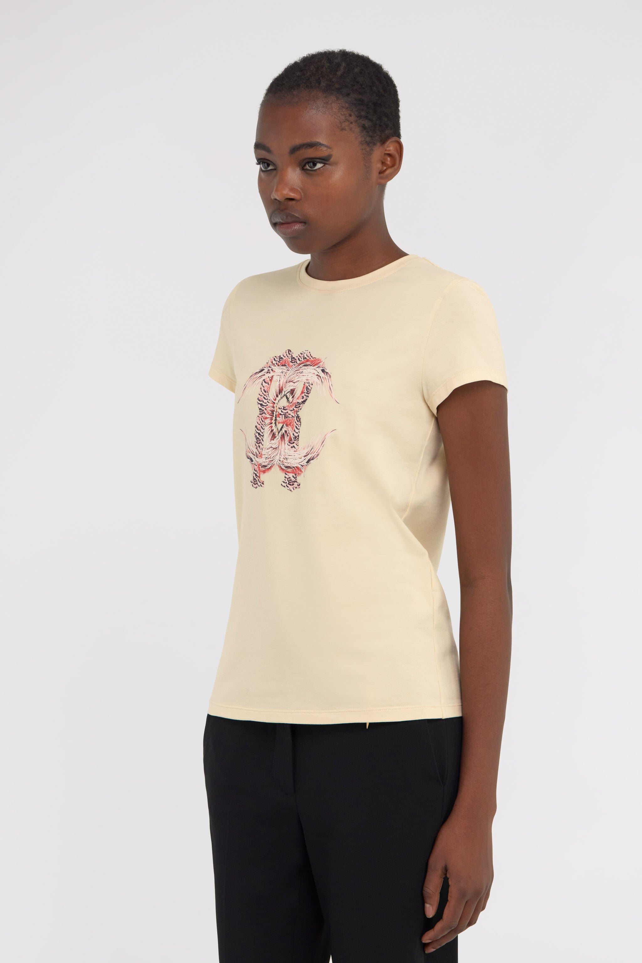 RC T-Shirt with Monogram RC Ivory SWT60A-JD062
