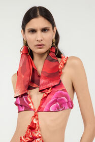 RC Garden Rose And Cheetah Skin Trikini Fuchsia UKW008-HVN75